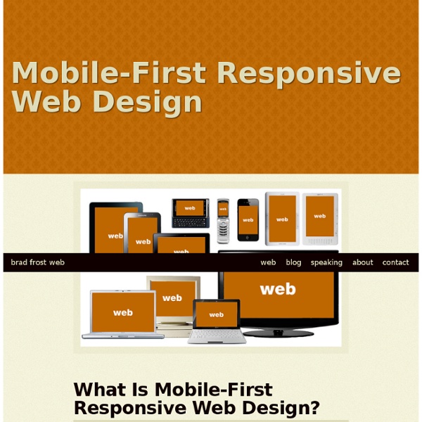 Mobile-First Responsive Web Design