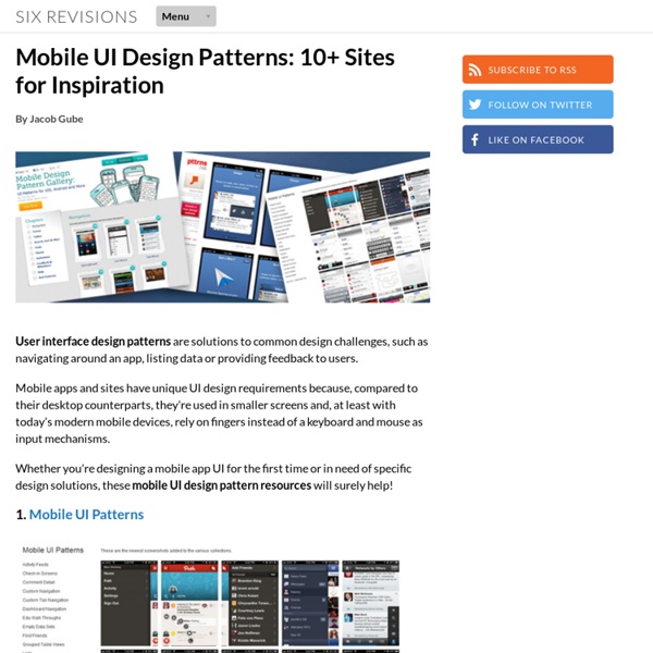 Mobile UI Design Patterns: 10+ Sites for Inspiration