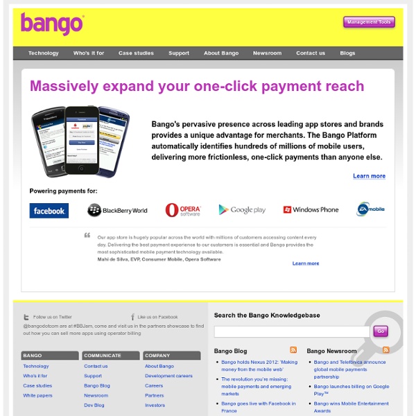 Mobile billing and analytics for mobile apps, app stores and websites from Bango - Bango.com