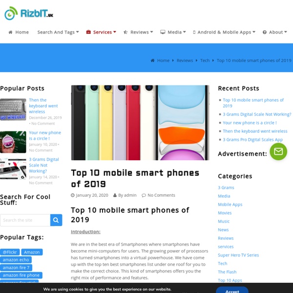 Top 10 mobile smart phones of 2019 - RizbIT Tech Blog