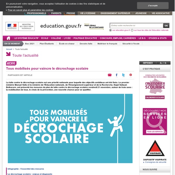 Infographie : l'essentiel des mesures pour vaincre le décrochage scolaire