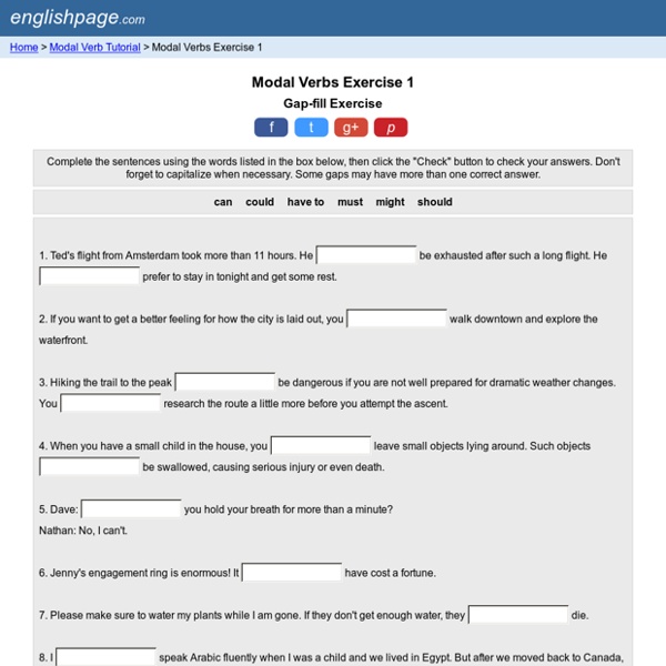 Modal Verbs Exercise 1