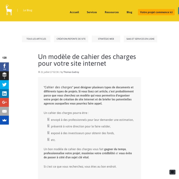 Un modèle de cahier des charges pour votre site internet