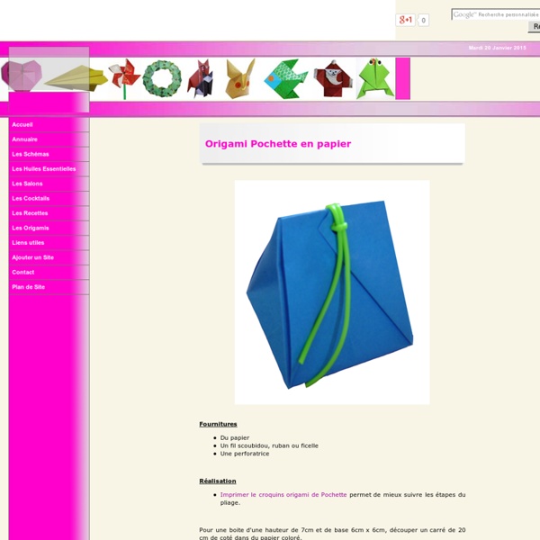 Modèle Origami de Pochette en papier