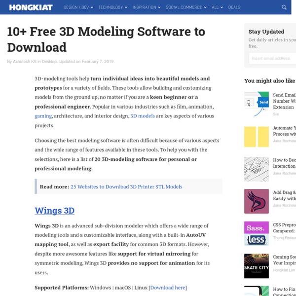 25 (Free) 3D Modeling Applications You Should Not Miss