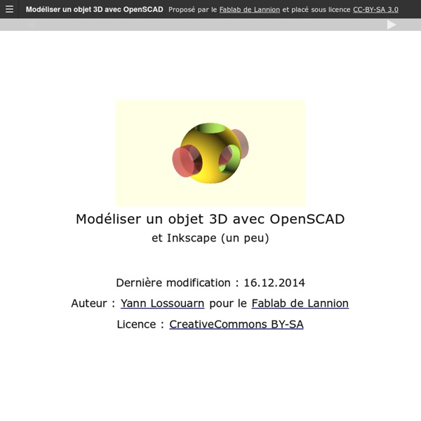 Modéliser un objet 3D avec OpenSCAD
