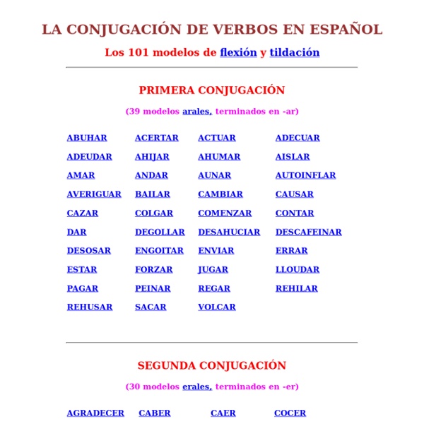 LOS 101 MODELOS DE CONJUGACION EN ESPANOL