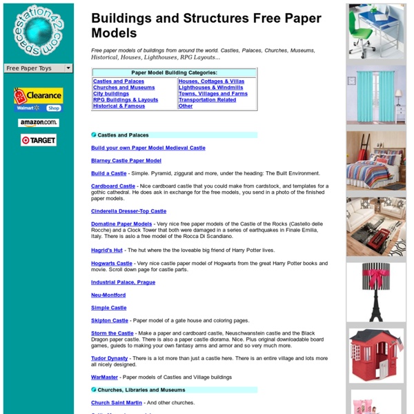 Free Paper Models of Buildings and Structures