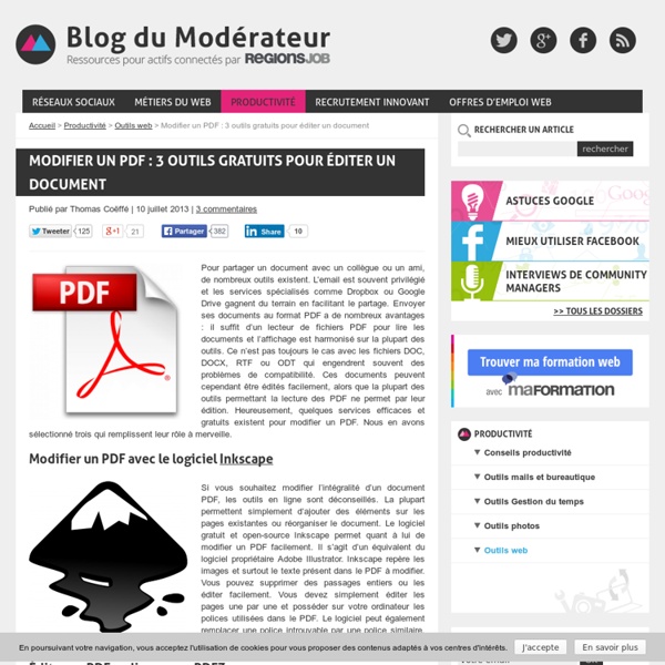 Modifier un PDF : 3 outils gratuits pour Ã©diter un document - Le blog du ModÃ©rateur