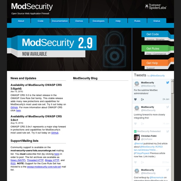 ModSecurity: Open Source Web Application Firewall