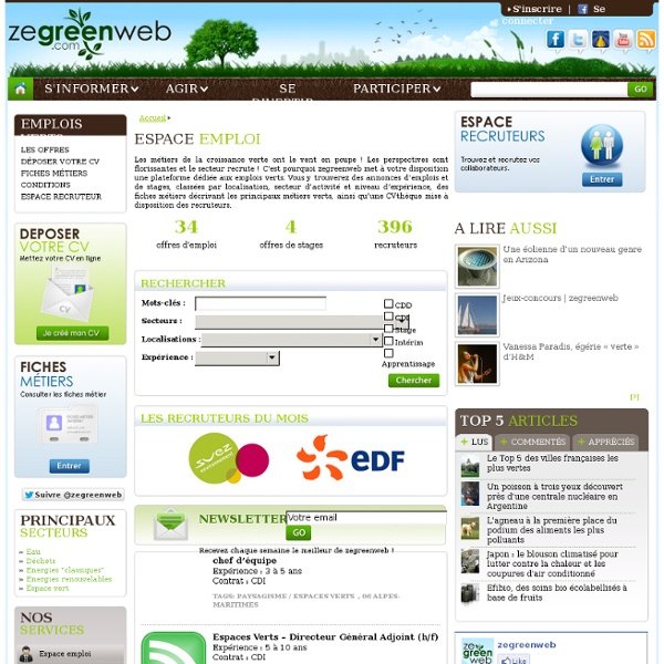 Emplois verts pour la croissance verte — zegreenweb.com