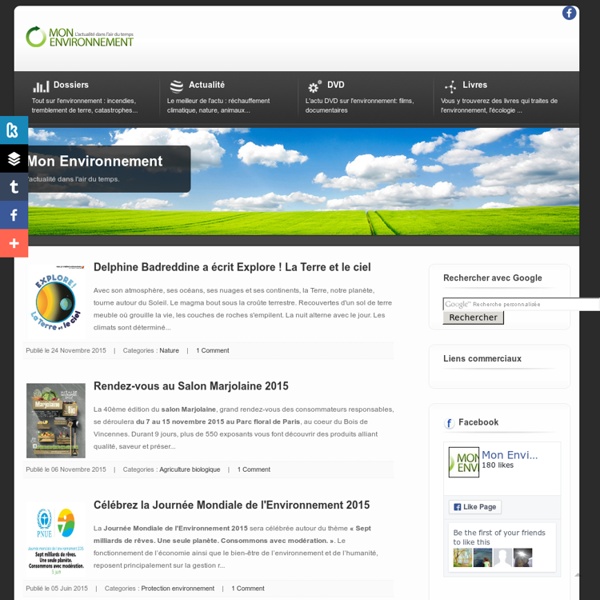 Actualités environnement, écologie, nature, développement durable : mon-environnement.com