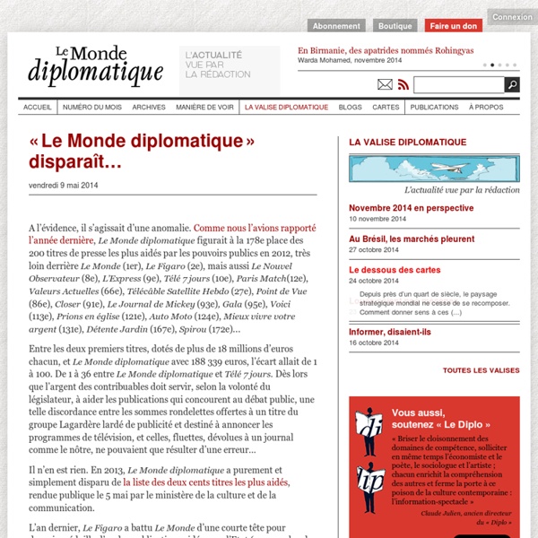 « Le Monde diplomatique » disparaît…
