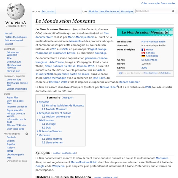 Le Monde selon Monsanto