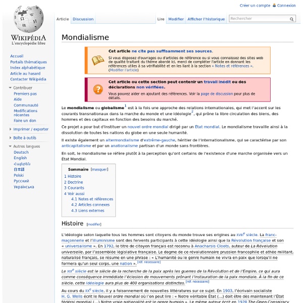 Mondialisme — Wikipédia