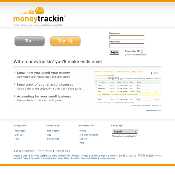 Moneytrackin' - The free online tool to regain control of your financial life