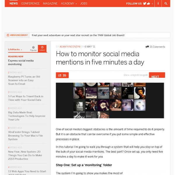 How to monitor social media mentions in five minutes a day - TNW Lifehacks