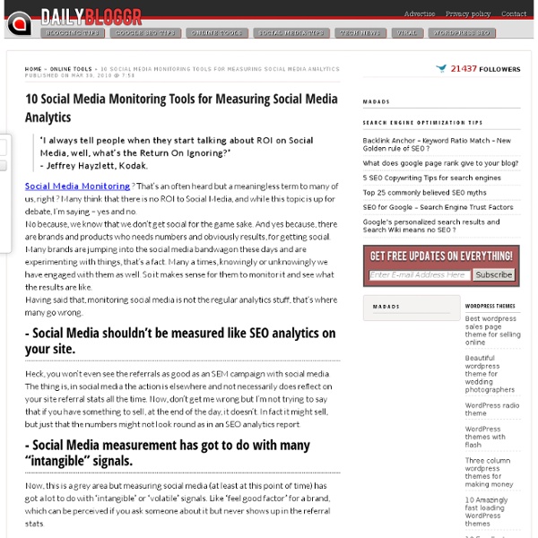 10 Social Media Monitoring Tools for Measuring Social Media Analytics