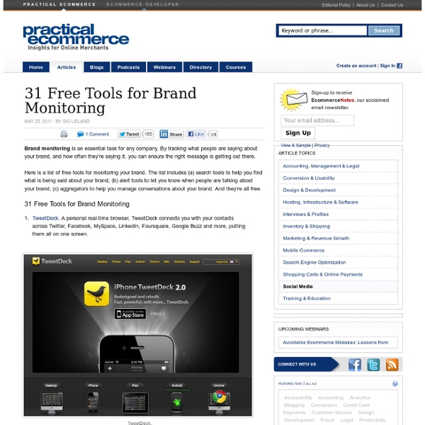 31 Free Tools for Brand Monitoring