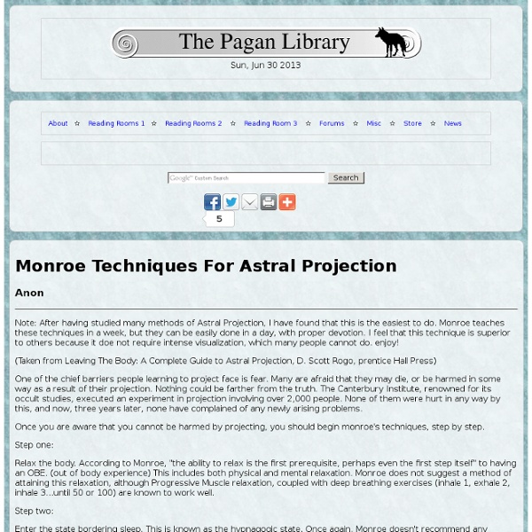 Monroe Techniques For Astral Projection
