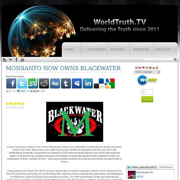 MONSANTO Now Owns BLACKWATER