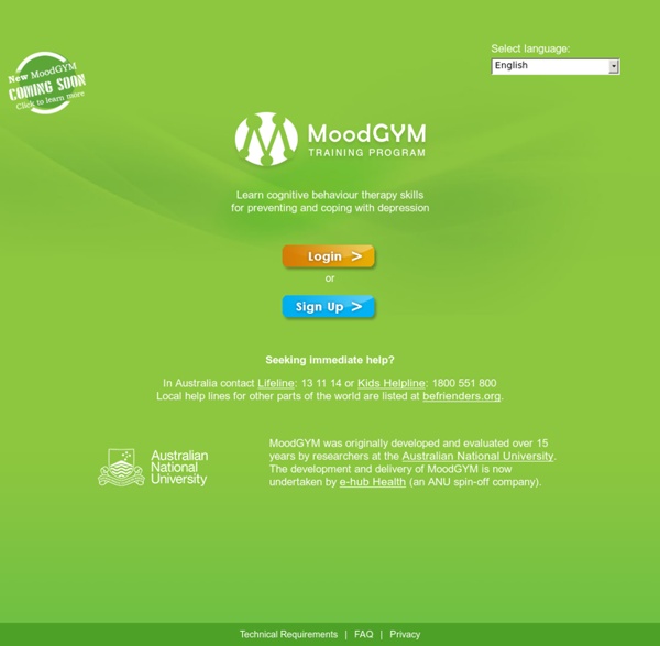 MoodGYM: Welcome