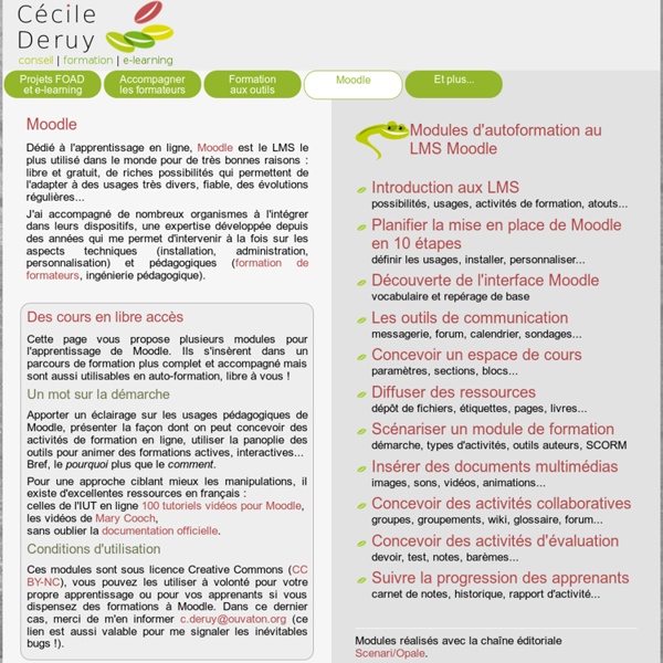 Cours Moodle - Cécile Deruy - consultante e-learning