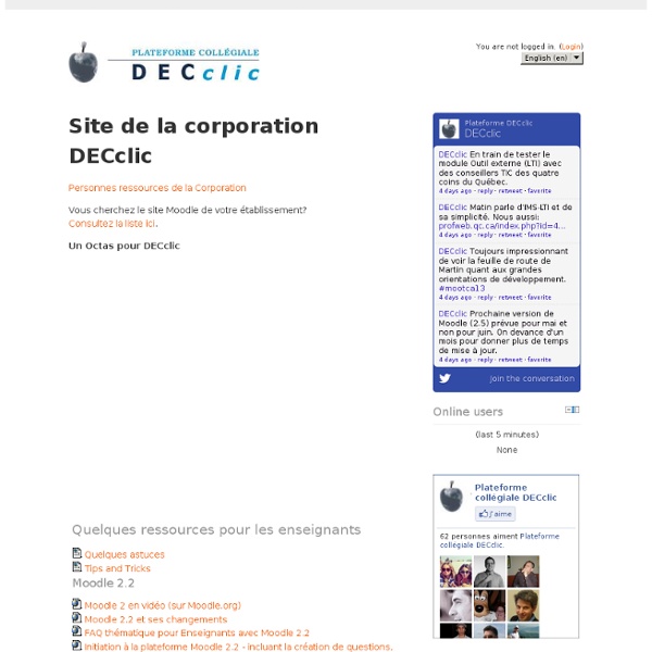 Site Moodle de la corporation DECclic