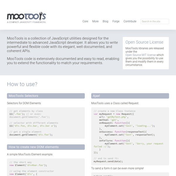 MooTools - a compact javascript framework