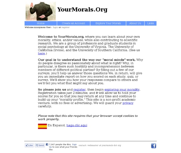 Morality Quiz/Test your Morals, Values & Ethics - Your Morals.Org