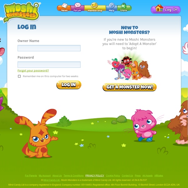 Moshi Monsters - Sign In