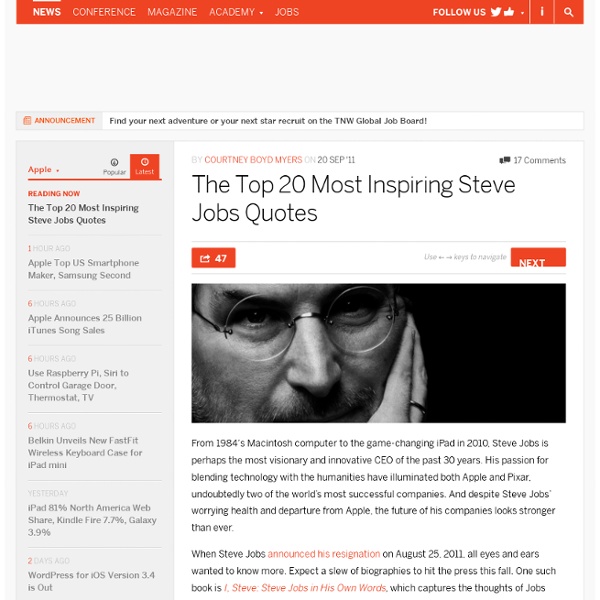 The Top 20 Most Inspiring Steve Jobs Quotes - TNW Apple