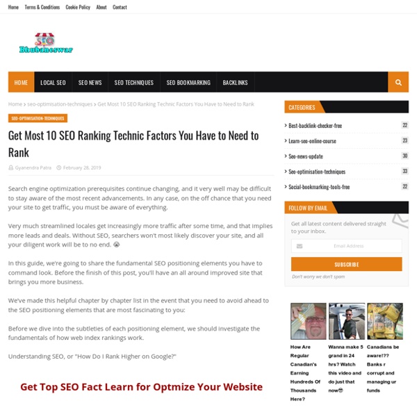 Get Most 10 SEO Ranking Technic Factors You Have to Need to Rank