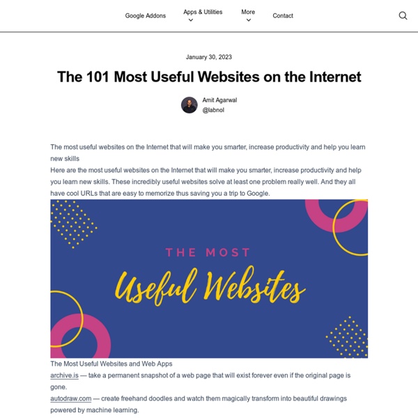 The 101 Most Useful Websites on the Internet | Pearltrees