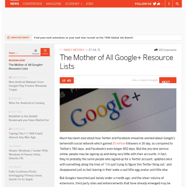 The Mother of All Google+ Resource Lists - TNW Apps