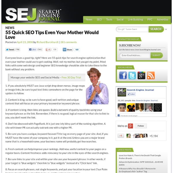 55 Quick SEO Tips Even Your Mother Would Love