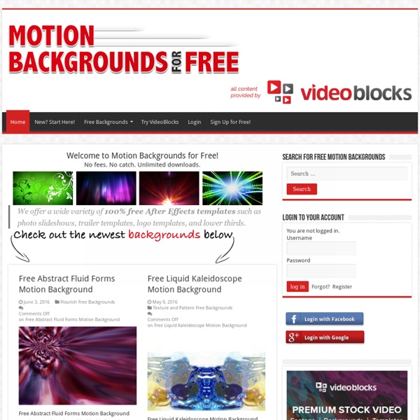 Free Motion Backgrounds and Looping Backgrounds