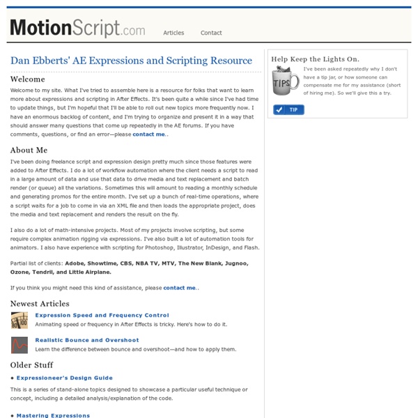 Dan Ebberts's resource for AE scripting and expressions