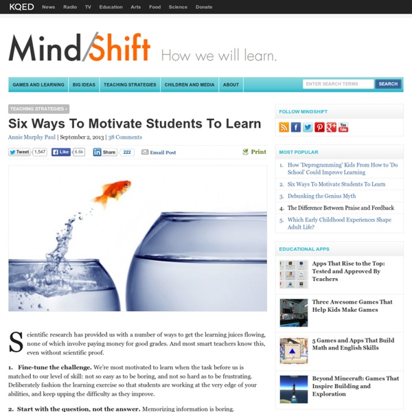 Six Ways To Motivate Students To Learn