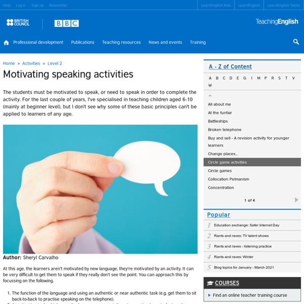 Motivating speaking activities