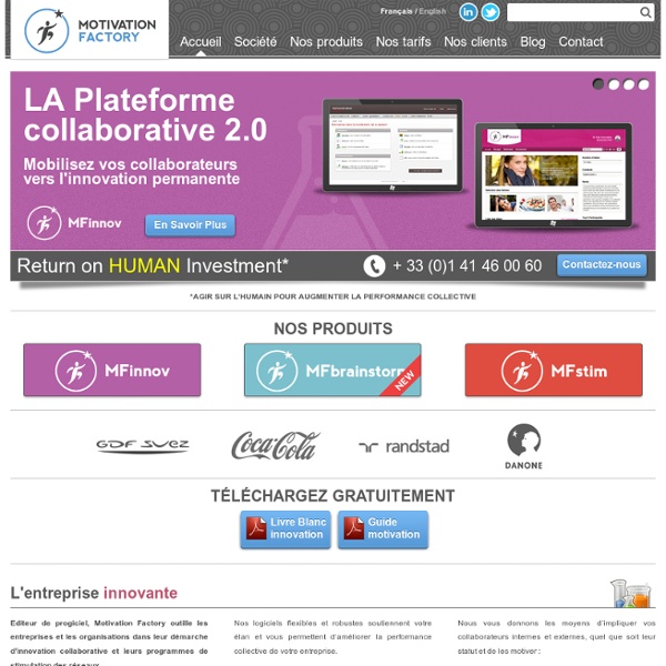 Motivation Factory, solutions web, portails collaboratifs, programmes innovation, animations de réseaux BtoB