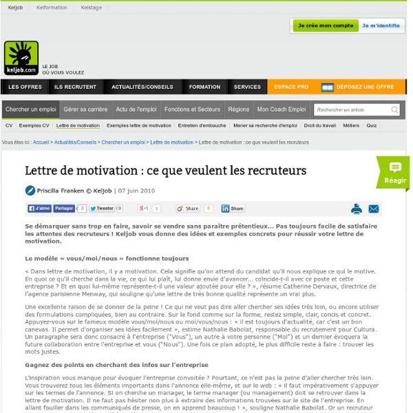 Lettre de motivation : ce que veulent les recruteurs