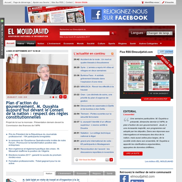 El MOUDJAHID.COM : Quotidien national d'information