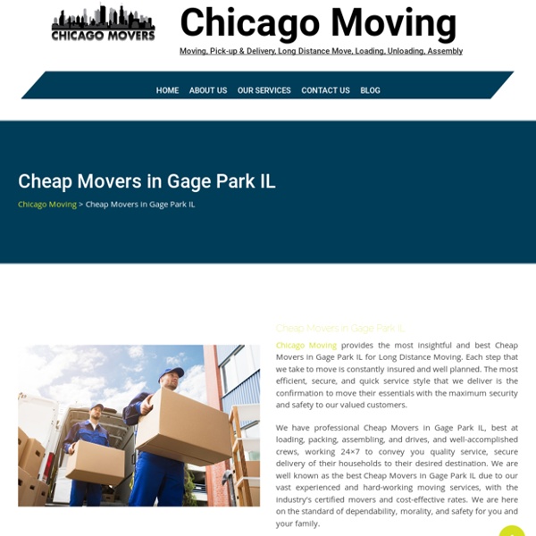 Cheap Movers in Gage Park IL