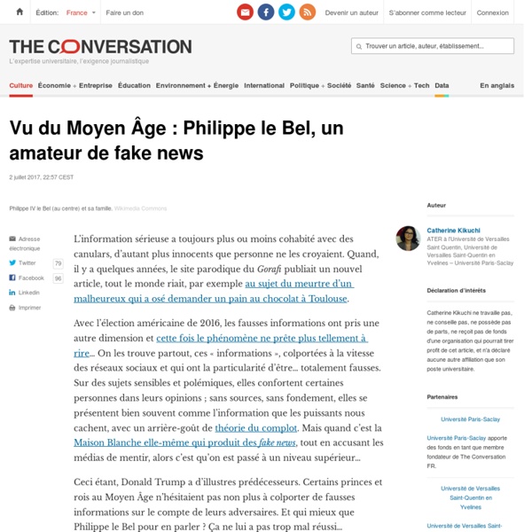 Vu du Moyen Âge : Philippe le Bel, un amateur de fake news