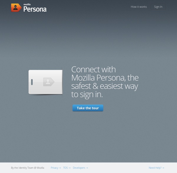 Mozilla Persona: A Better Way to Sign In