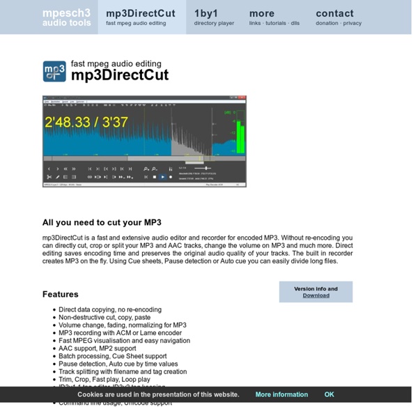 Mp3DirectCut - editor to cut, fade, split and record compressed mpeg audio