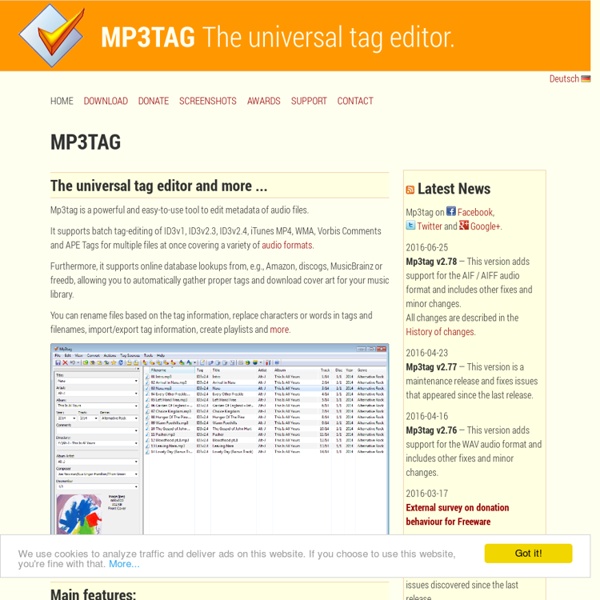 The universal Tag Editor (ID3v2, MP4, OGG, FLAC, ...)