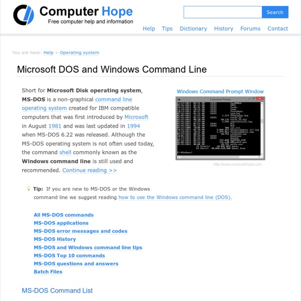 MS-DOS help and commands