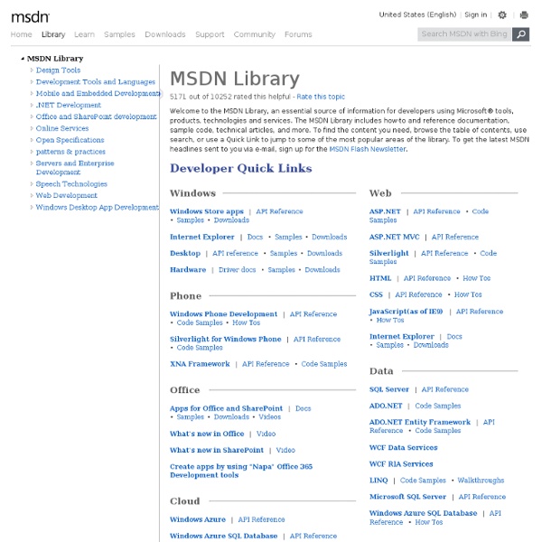 Developer Learning Resources - MSDN